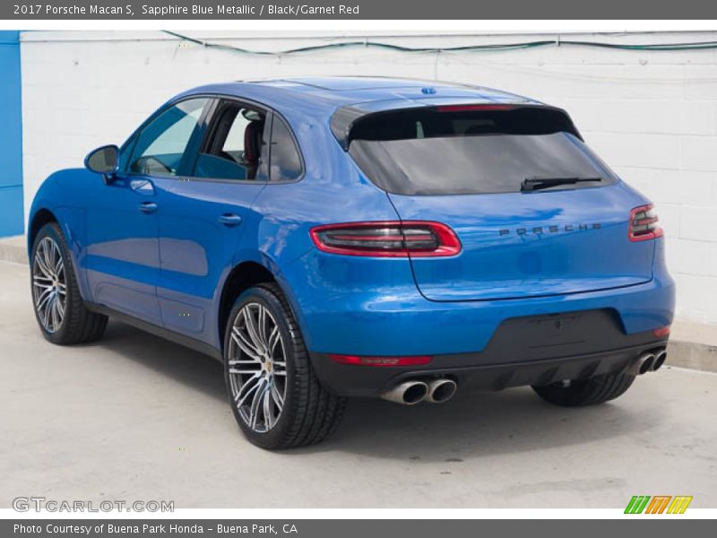 Sapphire Blue Metallic / Black/Garnet Red 2017 Porsche Macan S