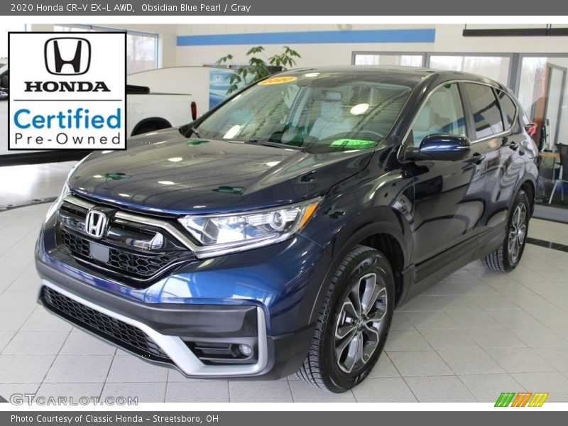 Obsidian Blue Pearl / Gray 2020 Honda CR-V EX-L AWD