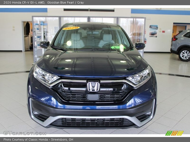 Obsidian Blue Pearl / Gray 2020 Honda CR-V EX-L AWD