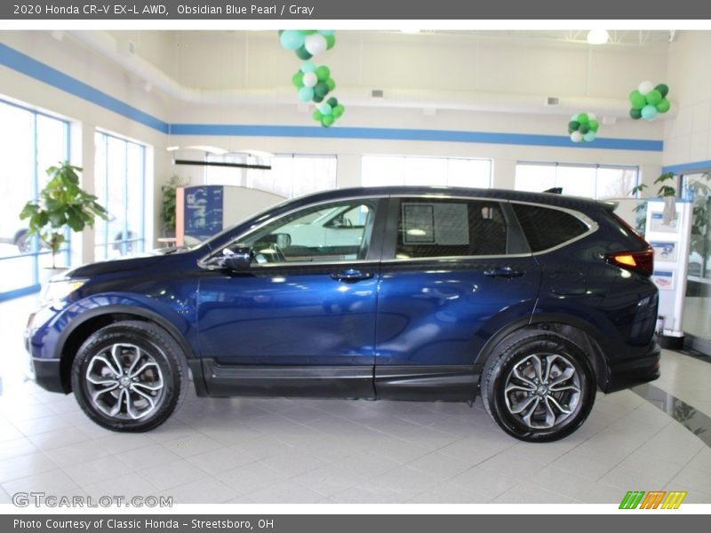 Obsidian Blue Pearl / Gray 2020 Honda CR-V EX-L AWD