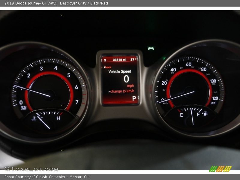Destroyer Gray / Black/Red 2019 Dodge Journey GT AWD