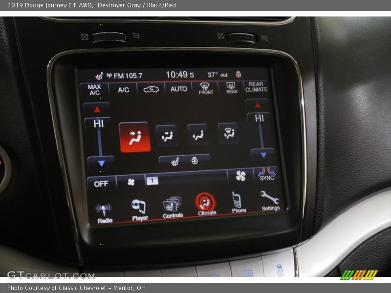 Destroyer Gray / Black/Red 2019 Dodge Journey GT AWD