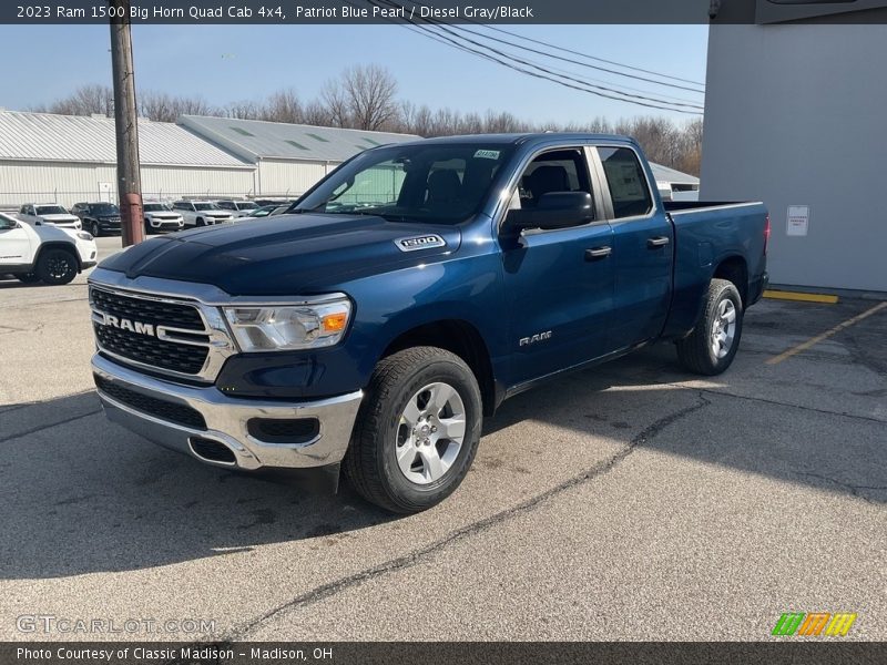 Patriot Blue Pearl / Diesel Gray/Black 2023 Ram 1500 Big Horn Quad Cab 4x4