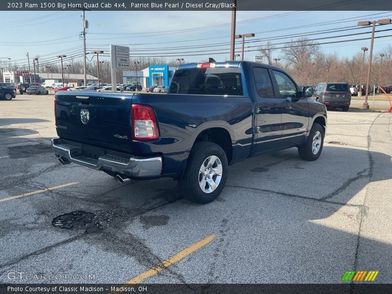 Patriot Blue Pearl / Diesel Gray/Black 2023 Ram 1500 Big Horn Quad Cab 4x4