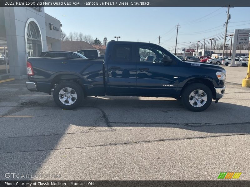 Patriot Blue Pearl / Diesel Gray/Black 2023 Ram 1500 Big Horn Quad Cab 4x4