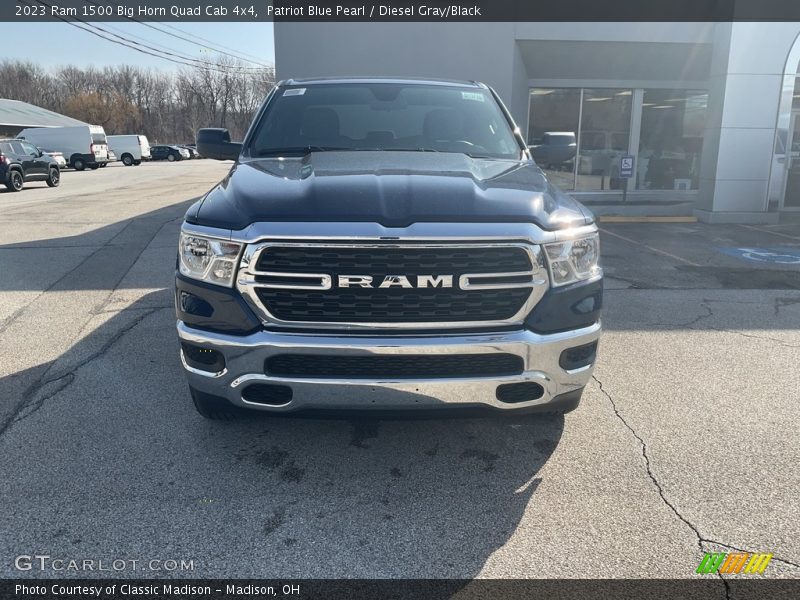 Patriot Blue Pearl / Diesel Gray/Black 2023 Ram 1500 Big Horn Quad Cab 4x4