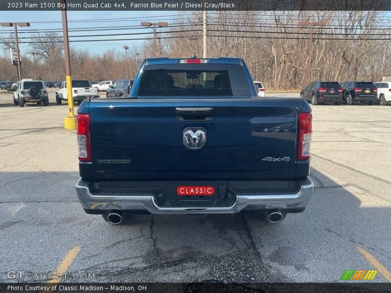 Patriot Blue Pearl / Diesel Gray/Black 2023 Ram 1500 Big Horn Quad Cab 4x4