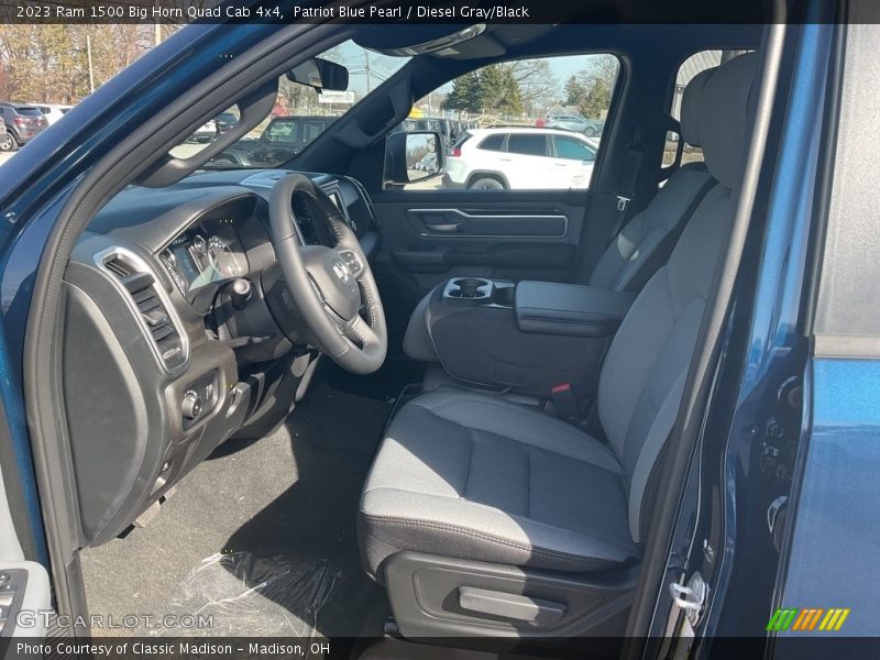 Patriot Blue Pearl / Diesel Gray/Black 2023 Ram 1500 Big Horn Quad Cab 4x4