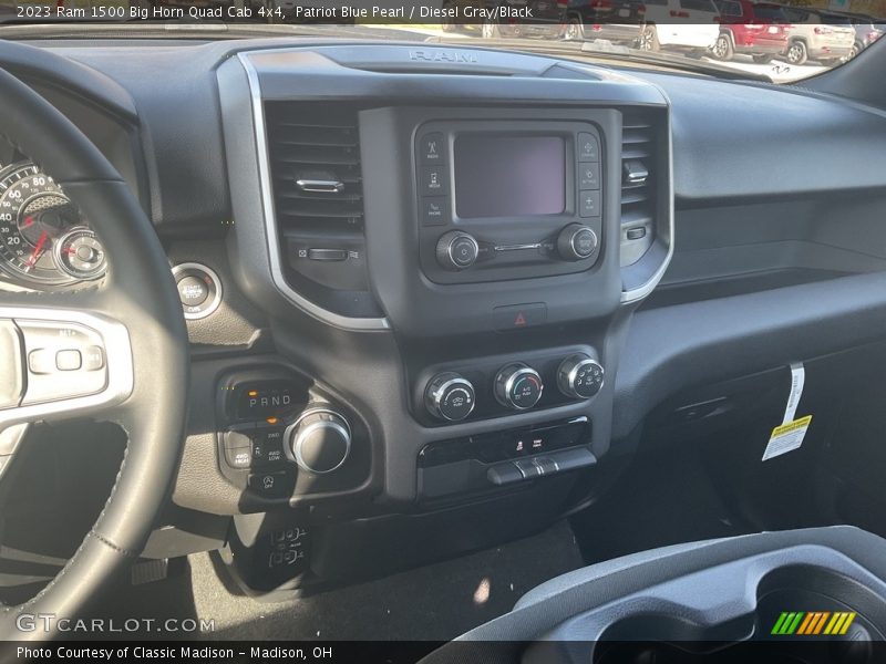 Patriot Blue Pearl / Diesel Gray/Black 2023 Ram 1500 Big Horn Quad Cab 4x4