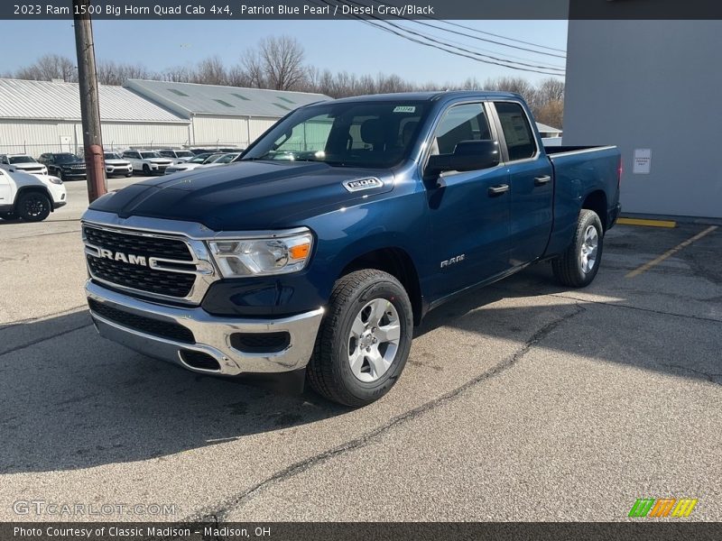 Patriot Blue Pearl / Diesel Gray/Black 2023 Ram 1500 Big Horn Quad Cab 4x4
