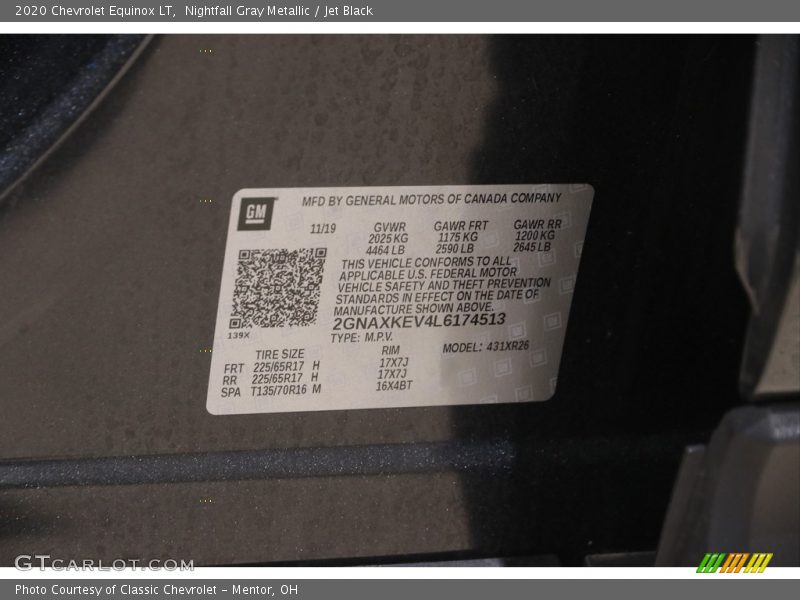 Nightfall Gray Metallic / Jet Black 2020 Chevrolet Equinox LT