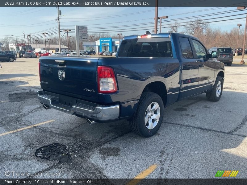 Patriot Blue Pearl / Diesel Gray/Black 2023 Ram 1500 Big Horn Quad Cab 4x4