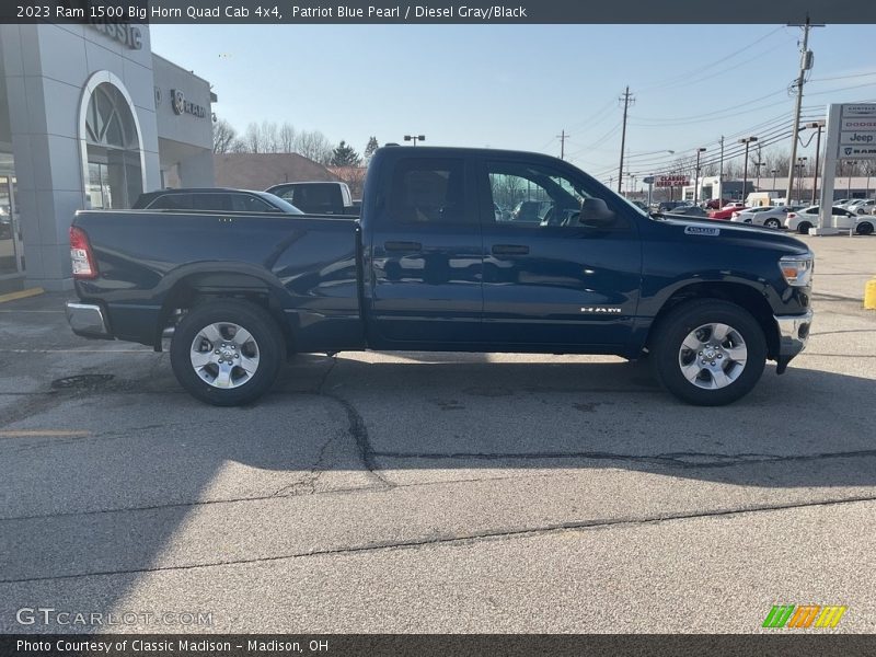 Patriot Blue Pearl / Diesel Gray/Black 2023 Ram 1500 Big Horn Quad Cab 4x4