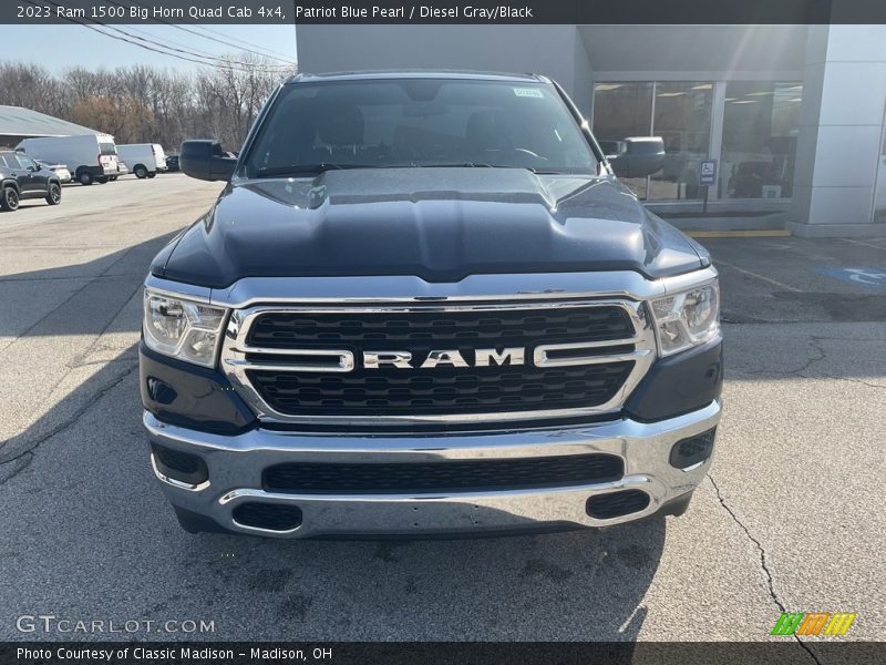 Patriot Blue Pearl / Diesel Gray/Black 2023 Ram 1500 Big Horn Quad Cab 4x4