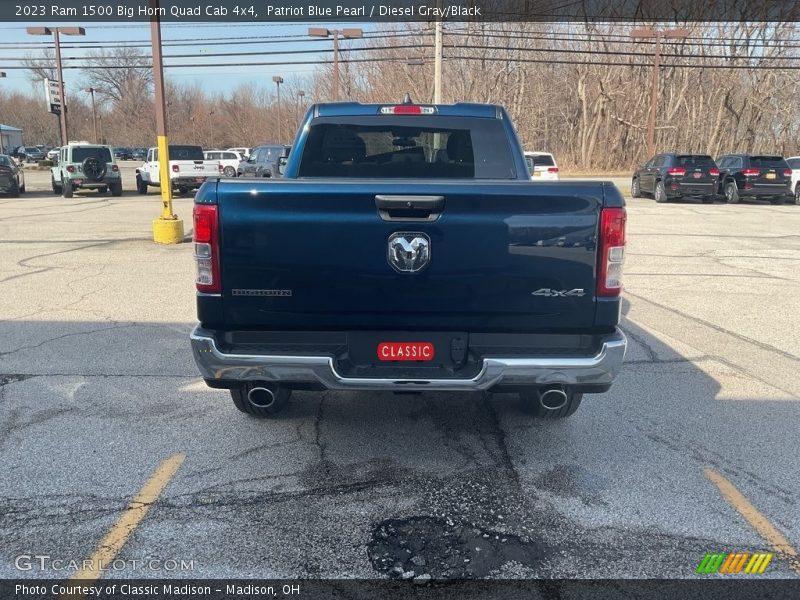 Patriot Blue Pearl / Diesel Gray/Black 2023 Ram 1500 Big Horn Quad Cab 4x4