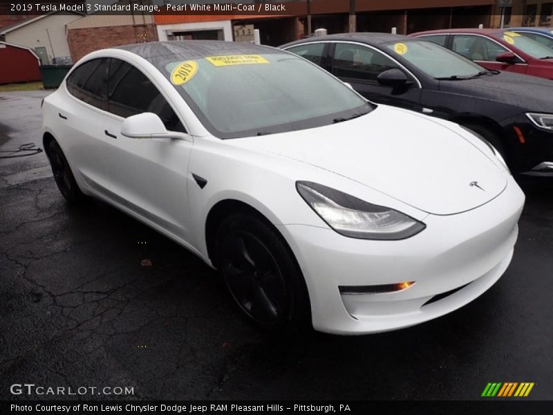 Pearl White Multi-Coat / Black 2019 Tesla Model 3 Standard Range