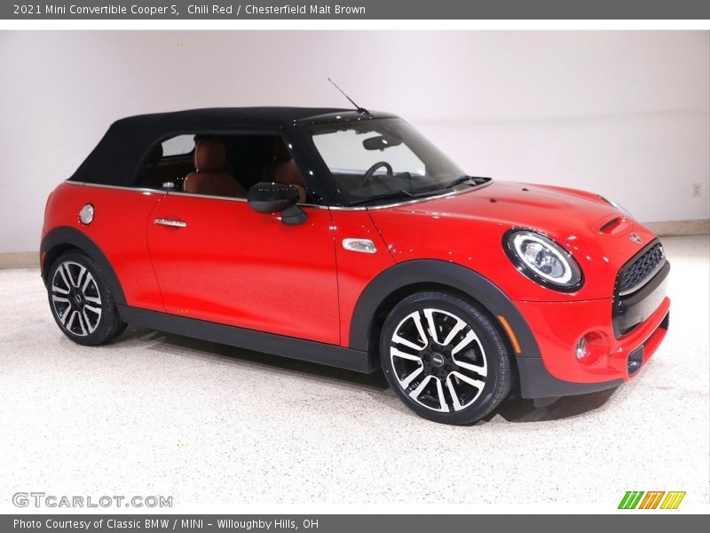 Chili Red / Chesterfield Malt Brown 2021 Mini Convertible Cooper S