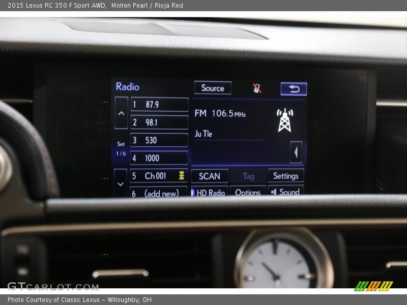 Controls of 2015 RC 350 F Sport AWD