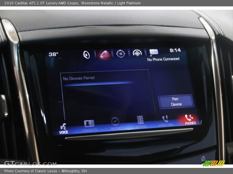 Moonstone Metallic / Light Platinum 2016 Cadillac ATS 2.0T Luxury AWD Coupe