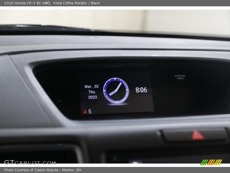 Kona Coffee Metallic / Black 2016 Honda CR-V EX AWD