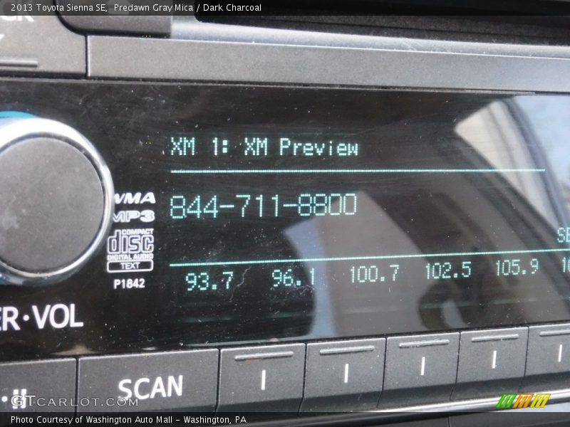 Predawn Gray Mica / Dark Charcoal 2013 Toyota Sienna SE
