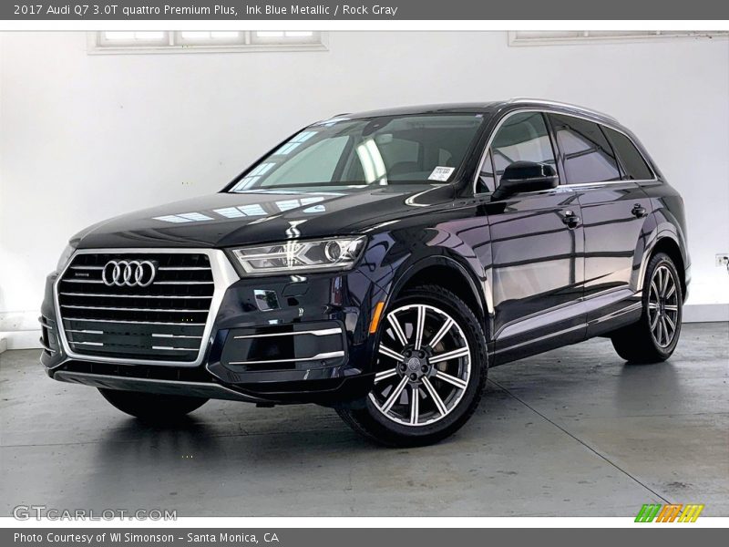 Ink Blue Metallic / Rock Gray 2017 Audi Q7 3.0T quattro Premium Plus