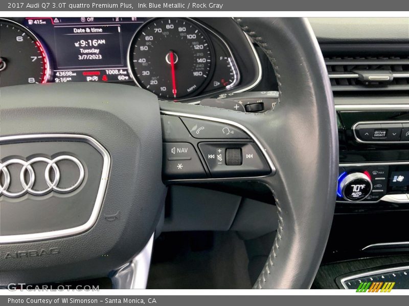 Ink Blue Metallic / Rock Gray 2017 Audi Q7 3.0T quattro Premium Plus