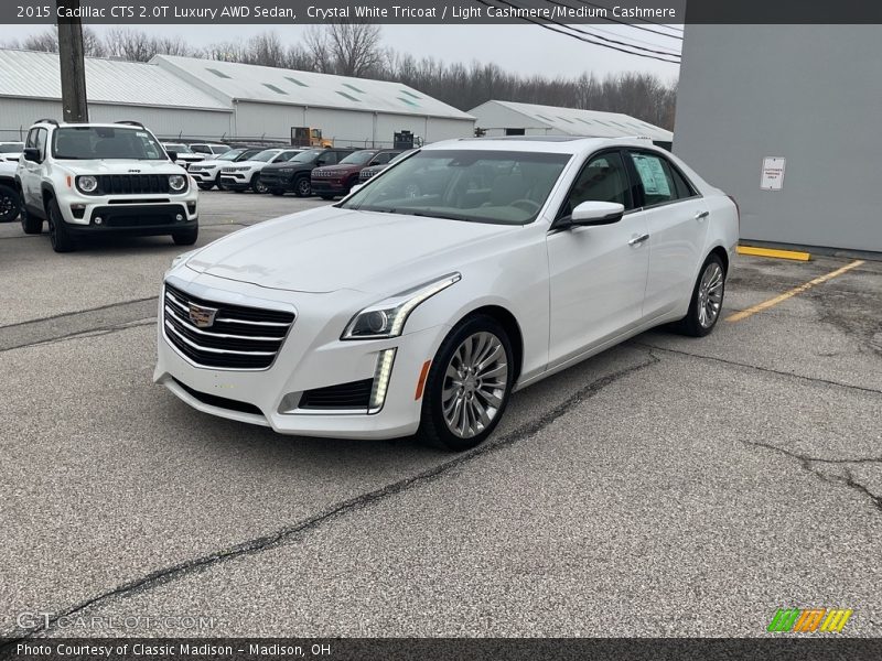 Crystal White Tricoat / Light Cashmere/Medium Cashmere 2015 Cadillac CTS 2.0T Luxury AWD Sedan