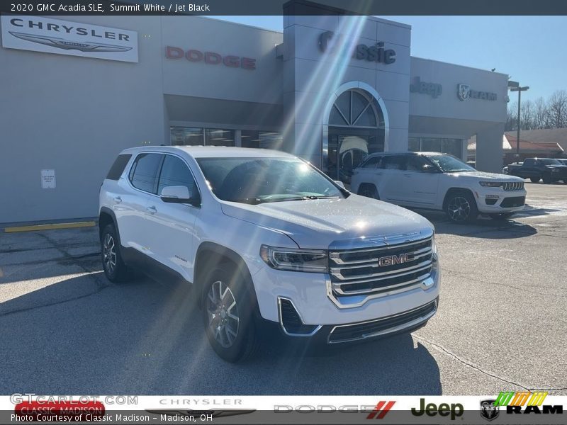 Summit White / Jet Black 2020 GMC Acadia SLE