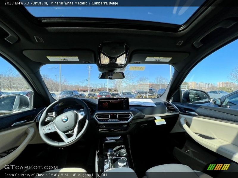 Mineral White Metallic / Canberra Beige 2023 BMW X3 xDrive30i