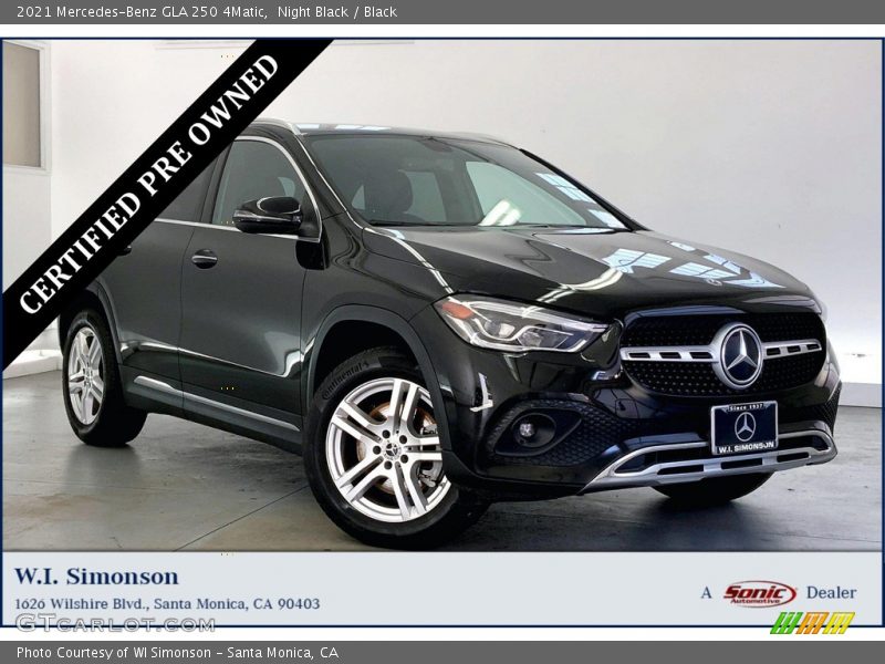 Night Black / Black 2021 Mercedes-Benz GLA 250 4Matic