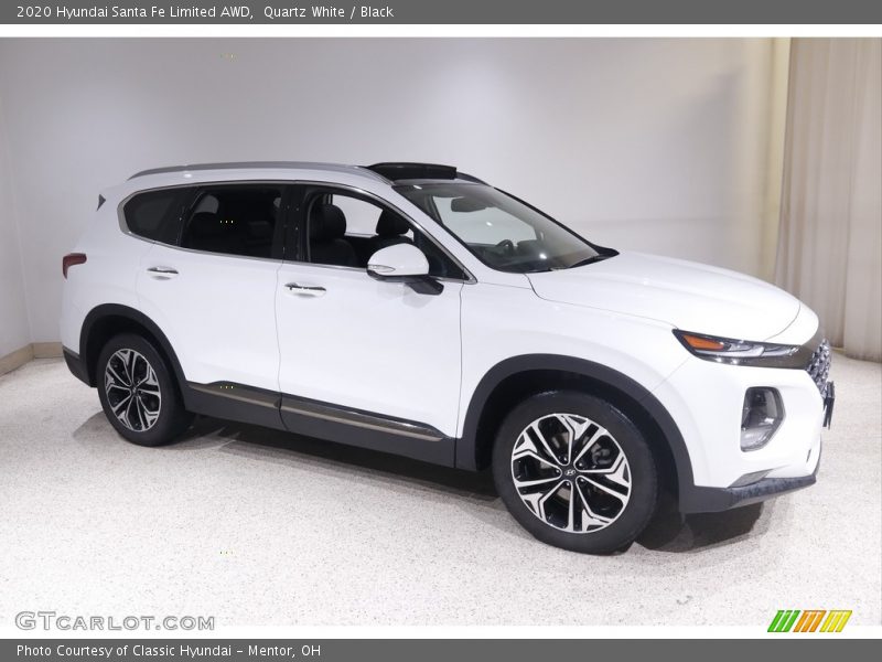 Quartz White / Black 2020 Hyundai Santa Fe Limited AWD