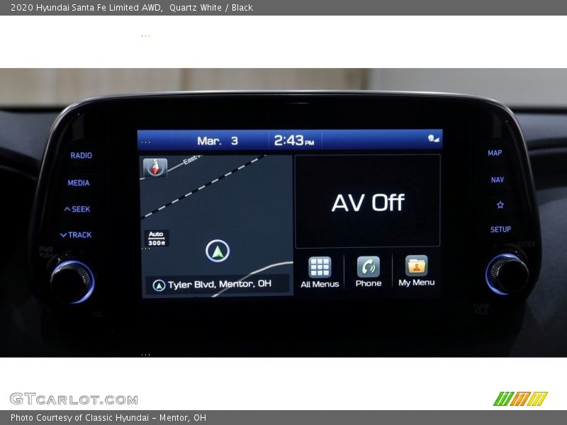 Quartz White / Black 2020 Hyundai Santa Fe Limited AWD