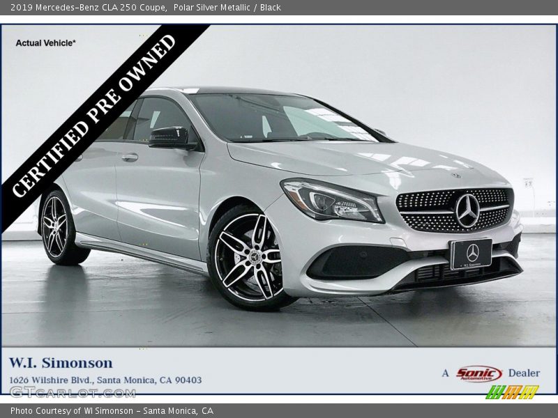 Polar Silver Metallic / Black 2019 Mercedes-Benz CLA 250 Coupe