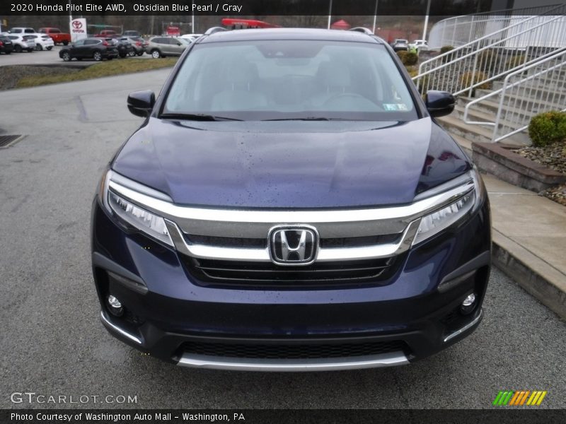 Obsidian Blue Pearl / Gray 2020 Honda Pilot Elite AWD