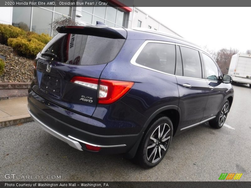 Obsidian Blue Pearl / Gray 2020 Honda Pilot Elite AWD