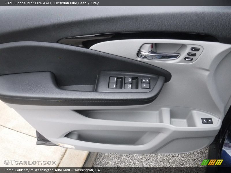 Obsidian Blue Pearl / Gray 2020 Honda Pilot Elite AWD