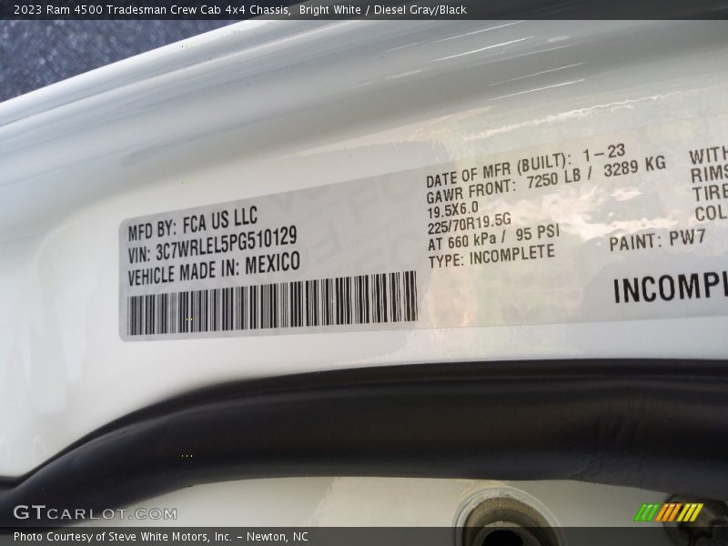Bright White / Diesel Gray/Black 2023 Ram 4500 Tradesman Crew Cab 4x4 Chassis