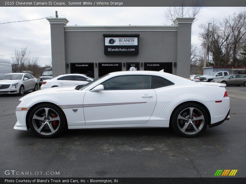 Summit White / Inferno Orange 2015 Chevrolet Camaro SS Coupe