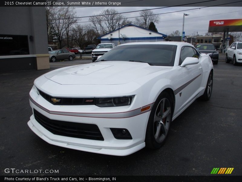 Summit White / Inferno Orange 2015 Chevrolet Camaro SS Coupe