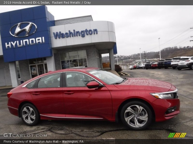 Radiant Red Metallic / Gray 2019 Honda Accord EX-L Sedan