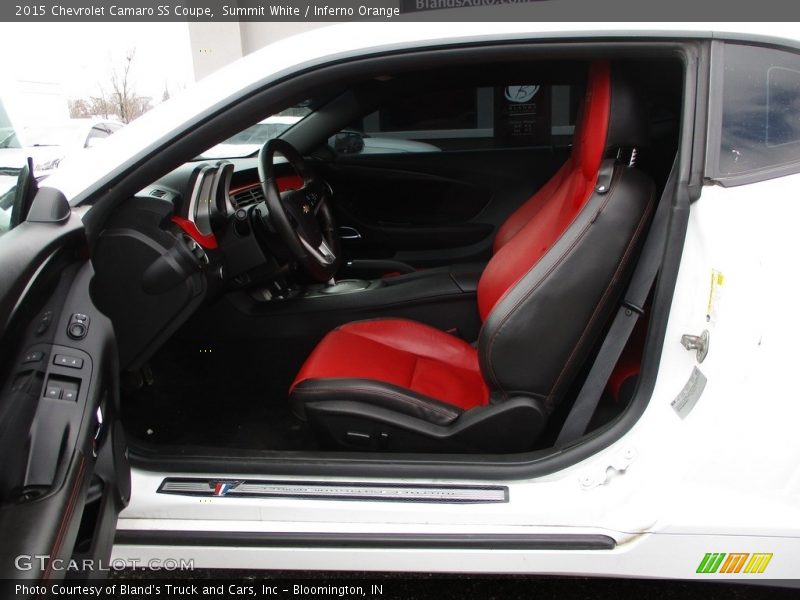 Summit White / Inferno Orange 2015 Chevrolet Camaro SS Coupe