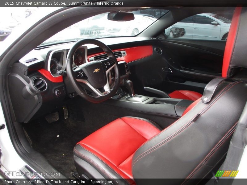 Summit White / Inferno Orange 2015 Chevrolet Camaro SS Coupe