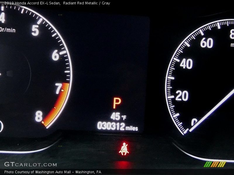 Radiant Red Metallic / Gray 2019 Honda Accord EX-L Sedan