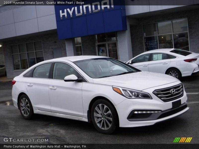 Quartz White Pearl / Beige 2016 Hyundai Sonata Sport