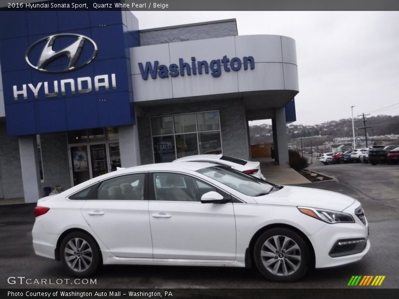 Quartz White Pearl / Beige 2016 Hyundai Sonata Sport