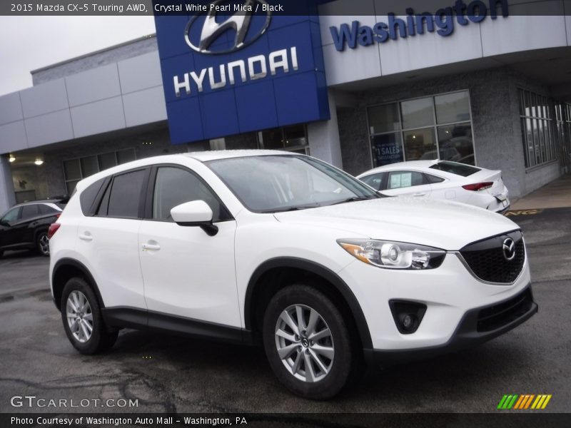 Crystal White Pearl Mica / Black 2015 Mazda CX-5 Touring AWD