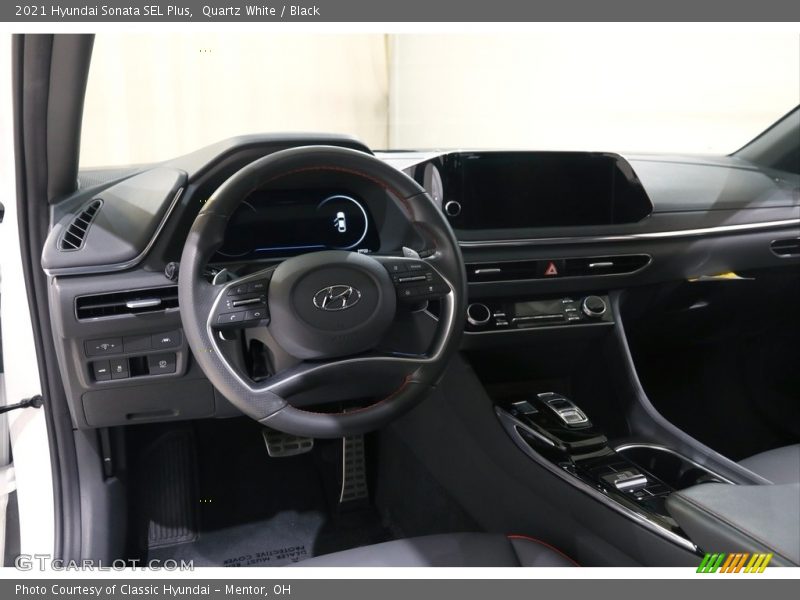 Quartz White / Black 2021 Hyundai Sonata SEL Plus