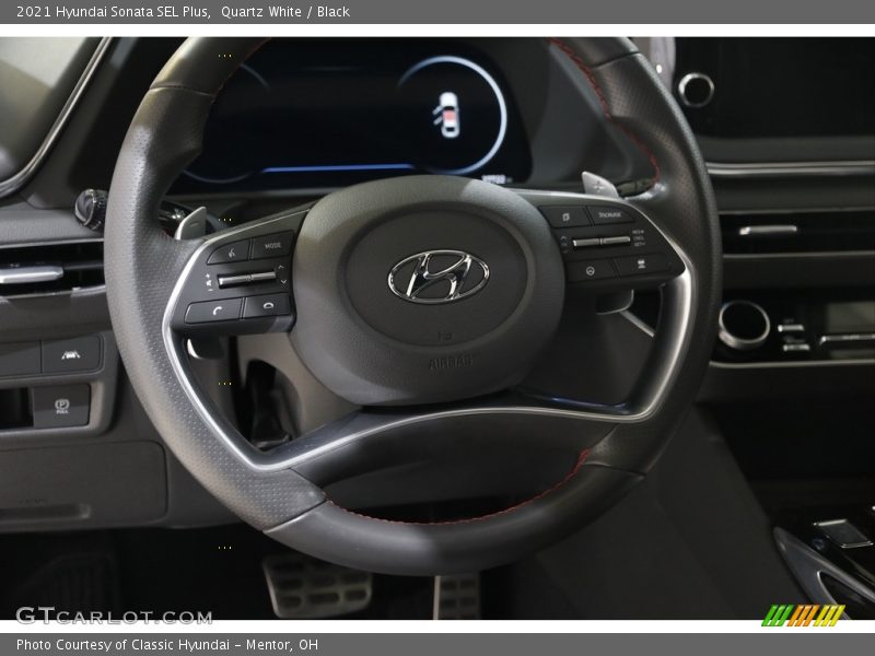Quartz White / Black 2021 Hyundai Sonata SEL Plus