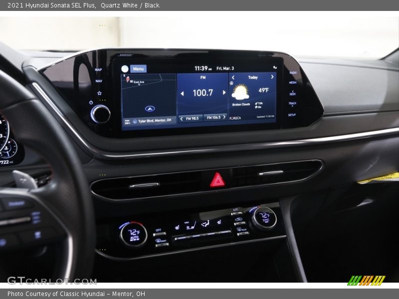 Quartz White / Black 2021 Hyundai Sonata SEL Plus